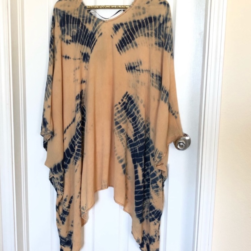 Gypsy tunic tie dye poncho throw over